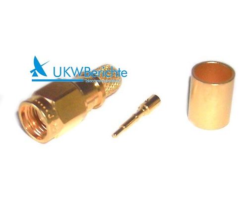 SMA-Stecker für Kabel H 155, Gold, crimp