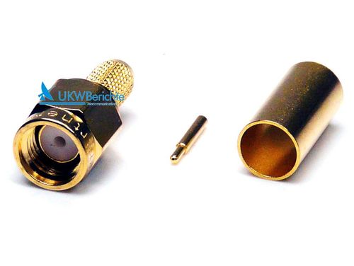 SMA-Stecker für Kabel RG 223, Gold, crimp