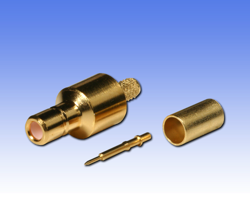 SMB-Kabelstecker für Kabel RG 174, RG 316, gold, crimp