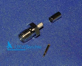 R-SMA straight jack for cable RG-316, solder/crimp